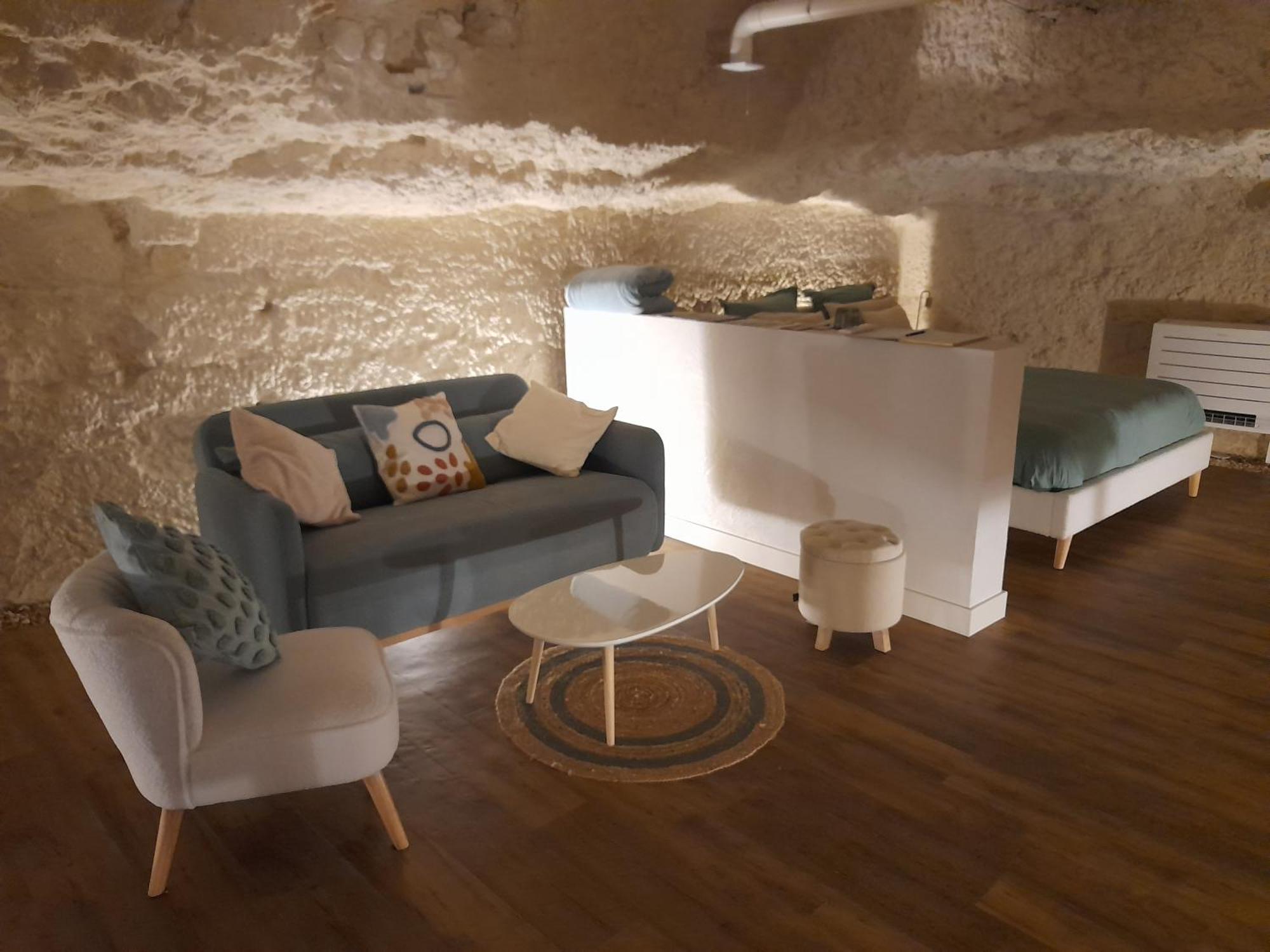 Ferienwohnung La Grotte Du Bonheur Cangey Exterior foto