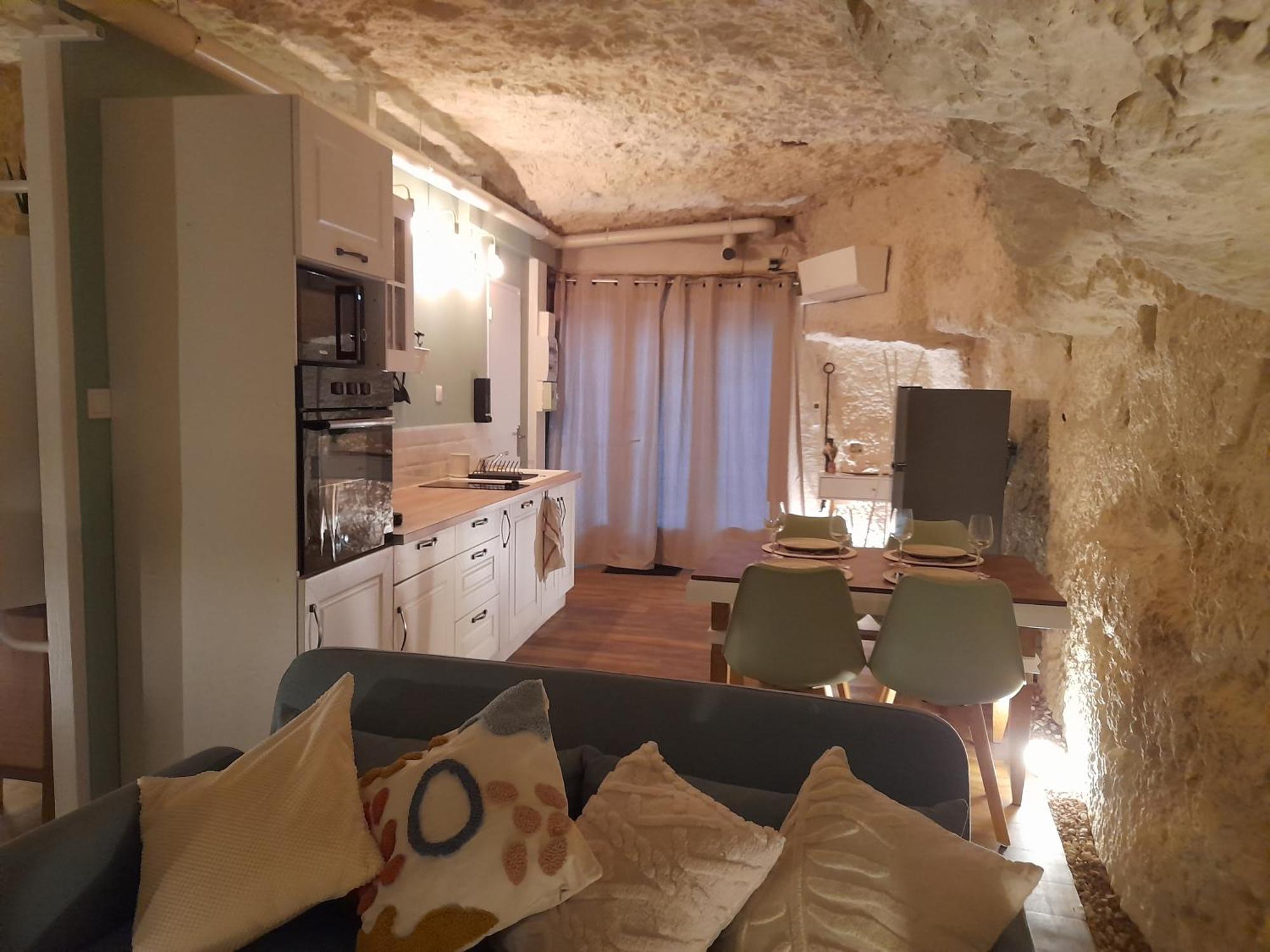 Ferienwohnung La Grotte Du Bonheur Cangey Exterior foto