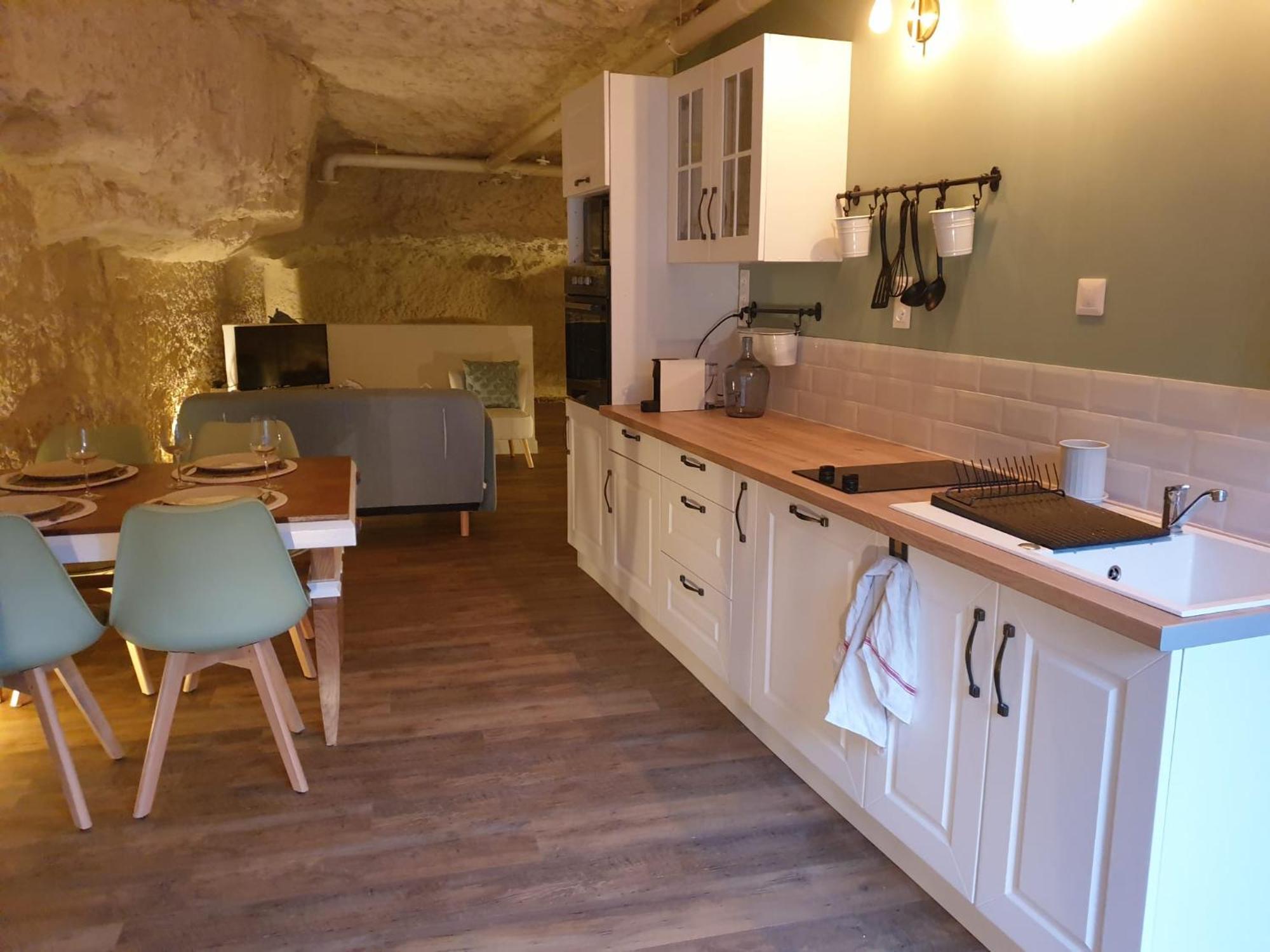 Ferienwohnung La Grotte Du Bonheur Cangey Exterior foto